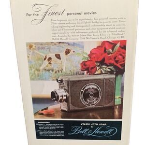 Vintage 1947 Bell & Howell Filmo Auto Load Ad Advertisement